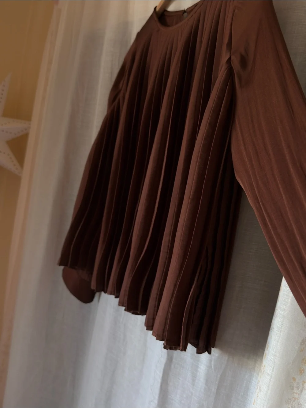 🤎 Luxurious Pleated Chocolate  Brown Blouse 🤎